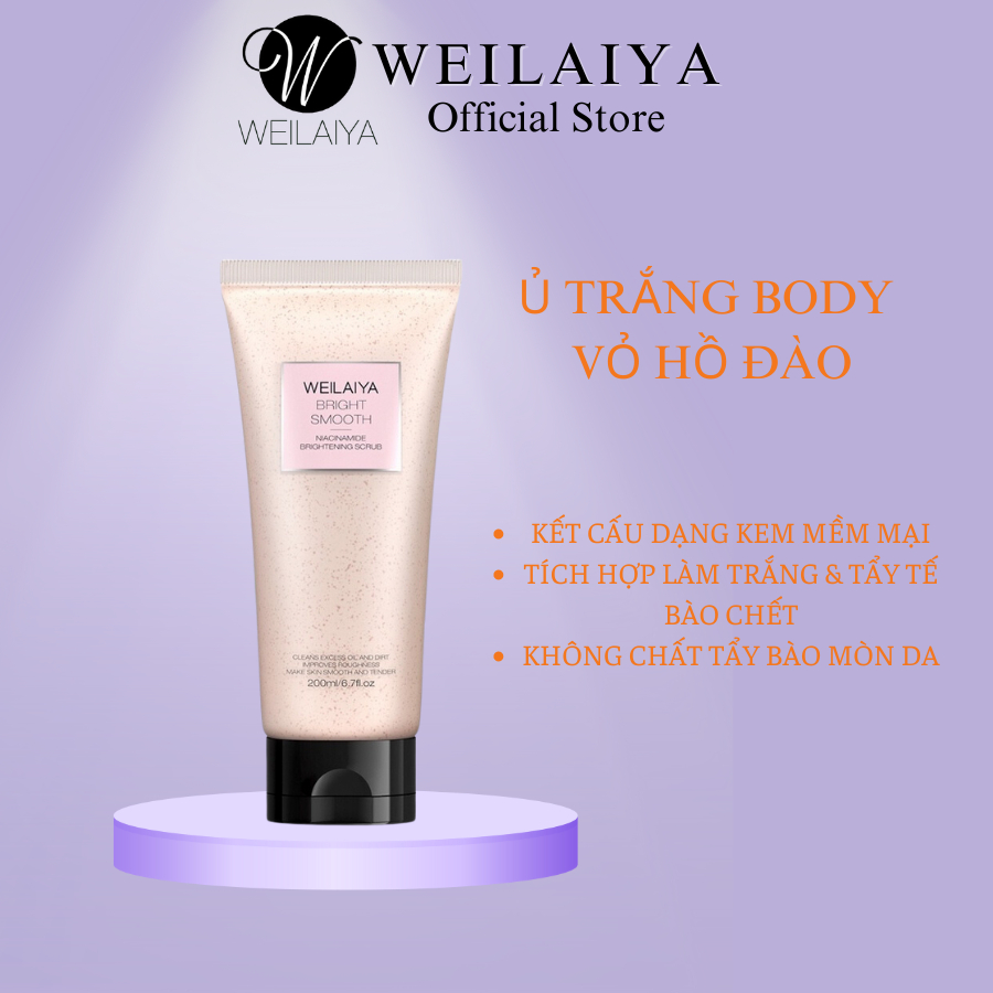 Kem ủ trắng da body vỏ hồ đào Weilaiya kiêm tẩy da chết