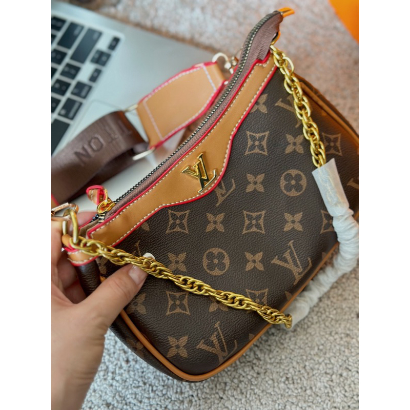 Túi đeo chéo kẹp nách lv dây bảng 21cm ảnh thật ạ