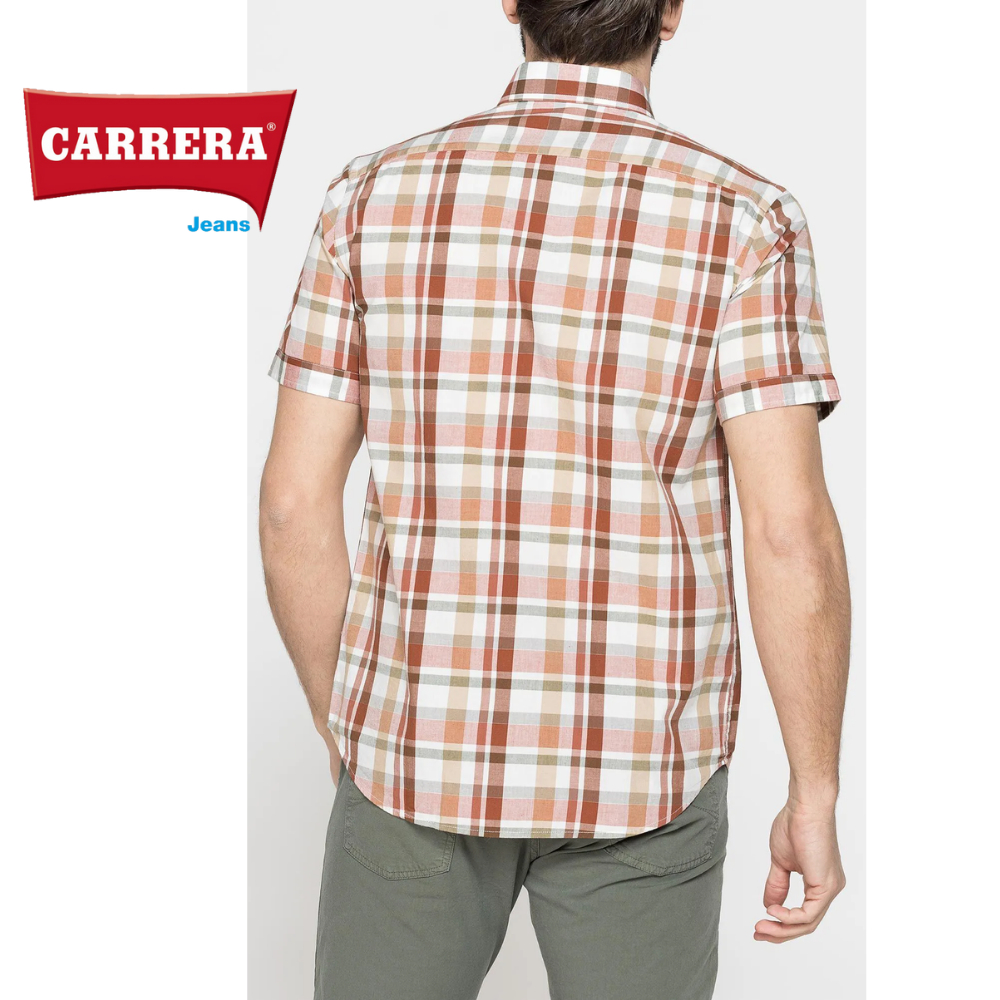 Áo Sơ Mi Caro Nam Cộc tay Cao cấp Carrera Jeans  Họa Tiết Kẻ Chất Cotton - Nhập Khẩu Chính Hãng Từ Ý_213C1230A