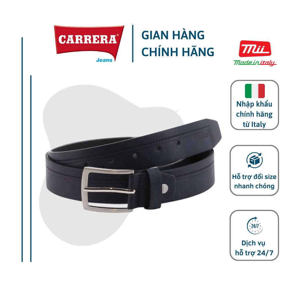 THẮT LƯNG DA - CARRERA JEANS - NHẬP KHẨU CHÍNH HÃNG TỪ Ý - CB5706_08BLUE