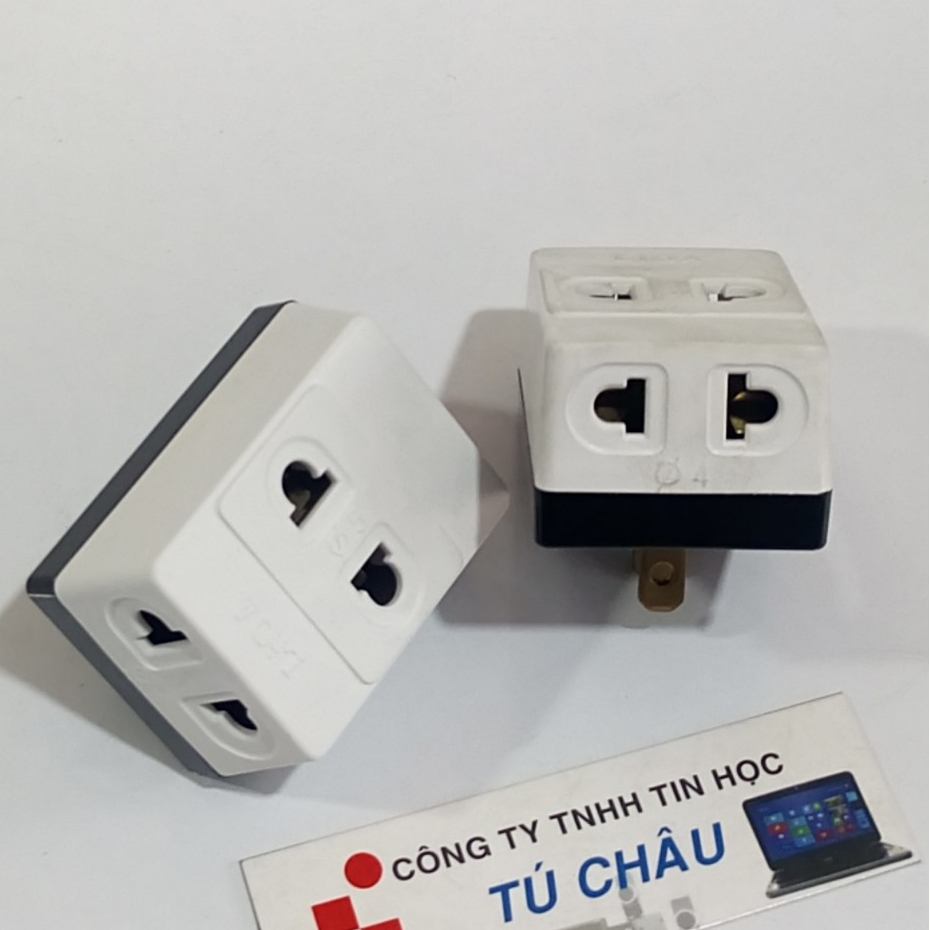 Ổ điện LIOA nổi chia1 ra 3 ngã chân cắm Tròn / Dẹt - Ổ chia gồm 2 ổ Ø4 và 1 ổ Ø5 (MAX 220V- 15A)