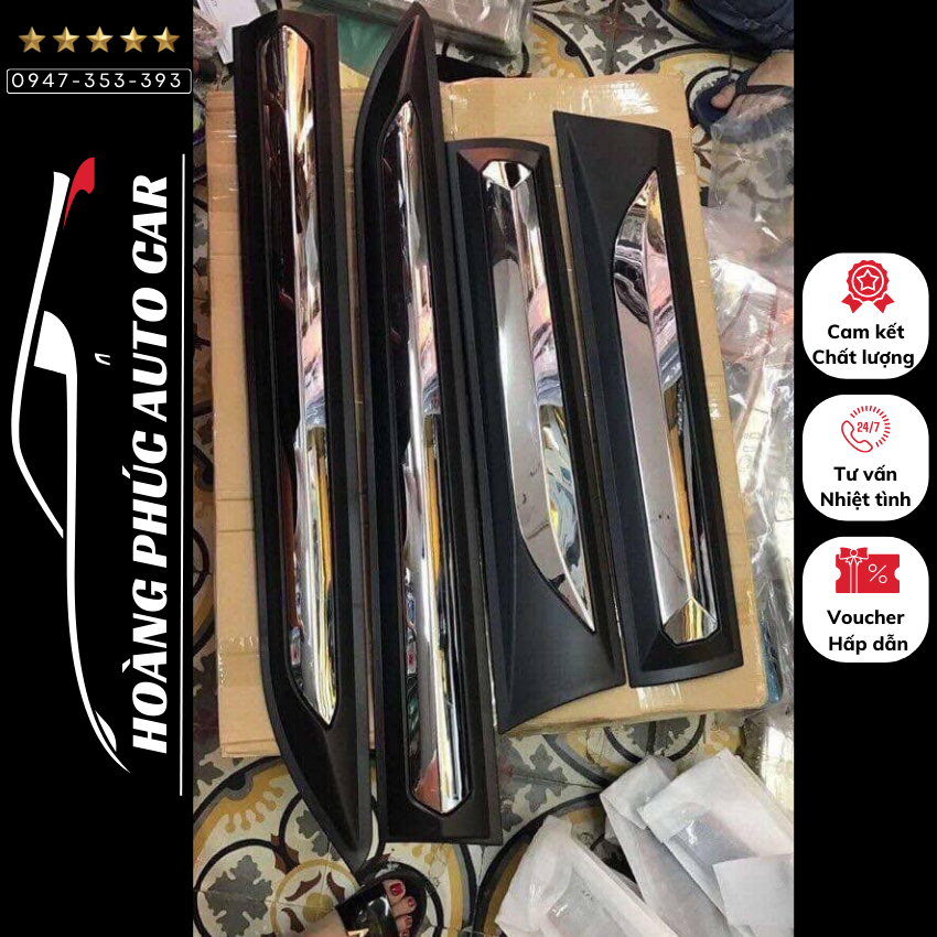 Bộ Ốp nẹp sườn bản to xe Toyota Fortuner dùng chung cho các đời xe 2017-2021