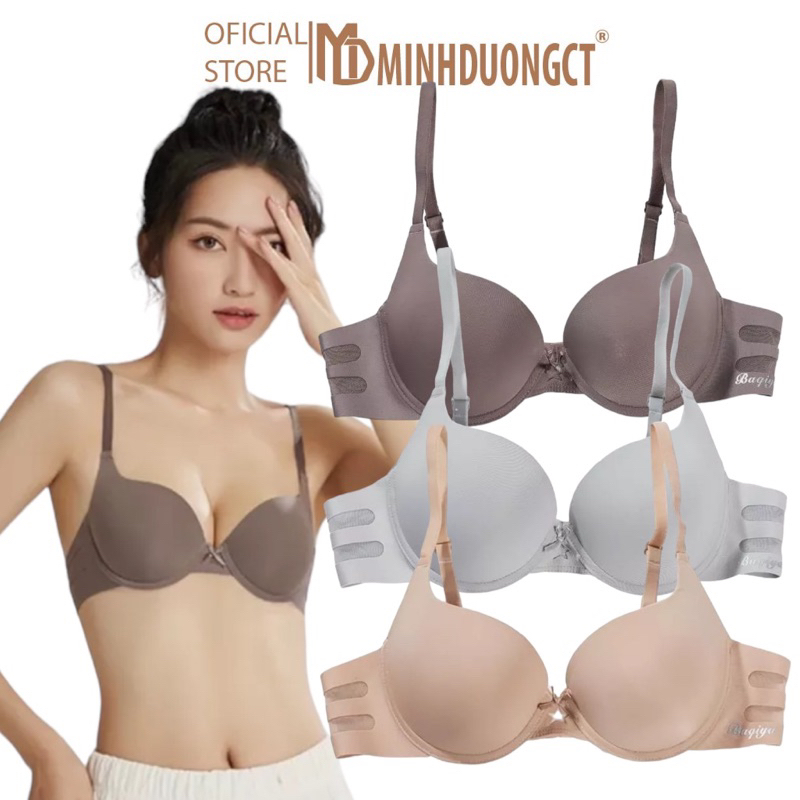 Áo ngực có gọng thái  BAQIYA Thông Hơi Không hằn viền Mã K91 su đúc đệm 2,5cm nâng đẩy tự nhiên [Min