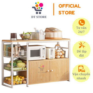 Kệ lò vi sóng mặt gỗ MDF, khung sắt sơn tĩnh điện đa ngăn