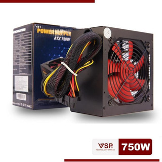 Nguồn máy tính vsp atx 750w fan 12 , kèm dây nguồn full hộp - hàng mới - chính hãng bh 24 tháng