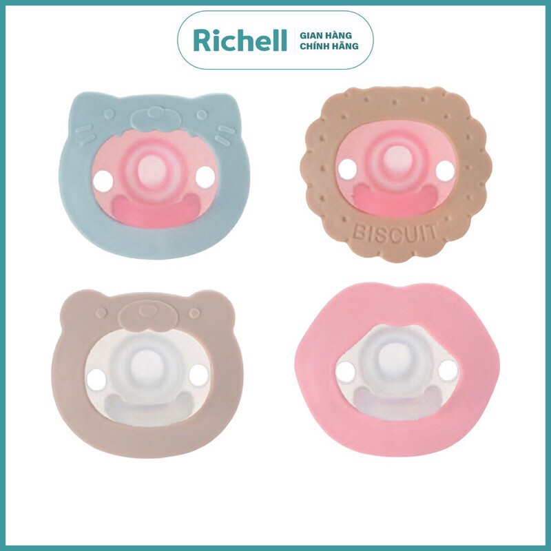 Ty ngậm Richell Nhật Bản cho bé từ 0 tháng có hộp đựng chính hãng