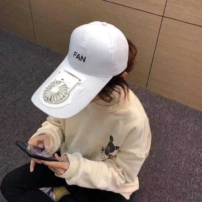 Mũ Gắn Quạt Mini - Mũ Lưỡi Trai Tích Hợp Quạt Làm Mát Mùa Hè