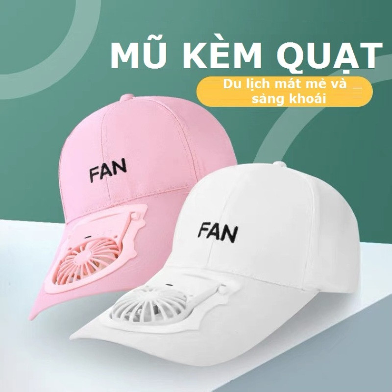 Mũ Gắn Quạt Mini - Mũ Lưỡi Trai Tích Hợp Quạt Làm Mát Mùa Hè