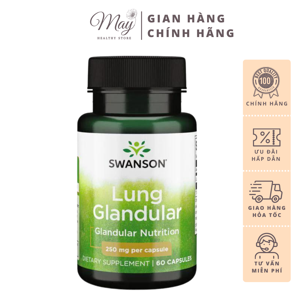 Viên Uống Swanson Lung Glandular Phục Hồi Chức Năng Phổi (60 Viên/Lọ)