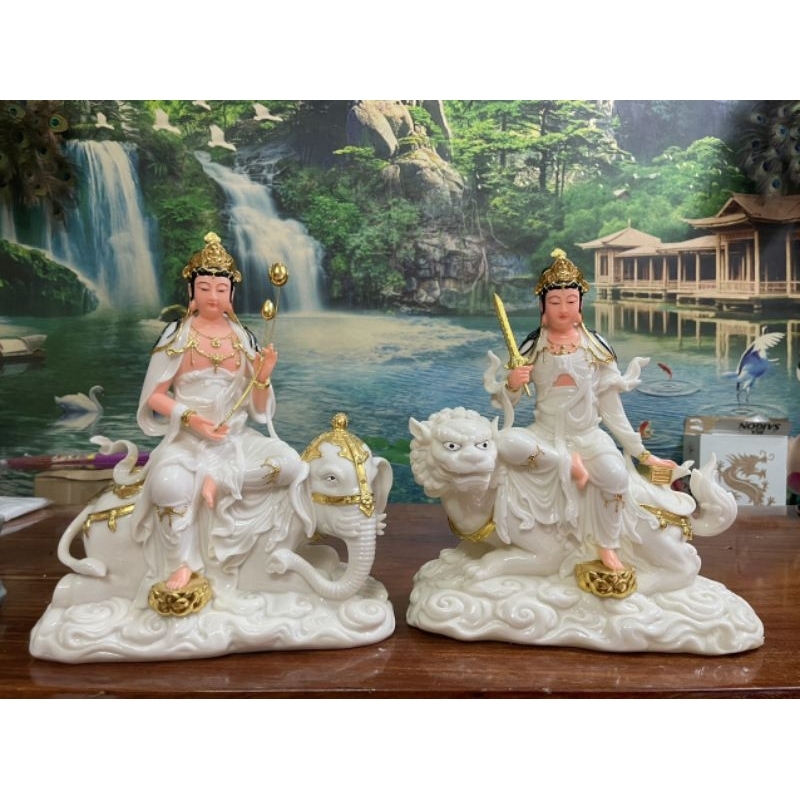 Tượng Văn Thù Bồ Tát, Phổ Hiền Bồ Tát cao 40cm