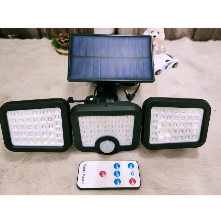 Đèn Năng Lượng Mặt Trời JD-2656A Với 3 Bóng 138 Led Có Cảm Biến khi có chuyển động