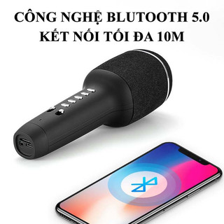 Micro Karaoke Bluetooth Kèm Loa Bluetooth Mini Cao Cấp WS-900 Micro Không Dây Hát Karaoke Nâng giọng cực chất PIn Trâu