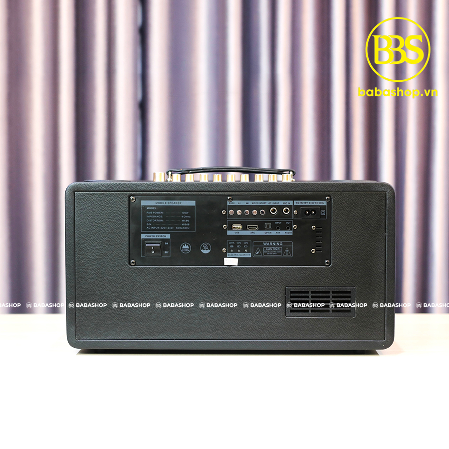 Loa Karaoke Xách Tay Crok C650S, Loa Công Suất Lớn Có Bassboost tăng Bass Cực Ấm + Kèm 2 Micro Hút Âm Hát Nhẹ