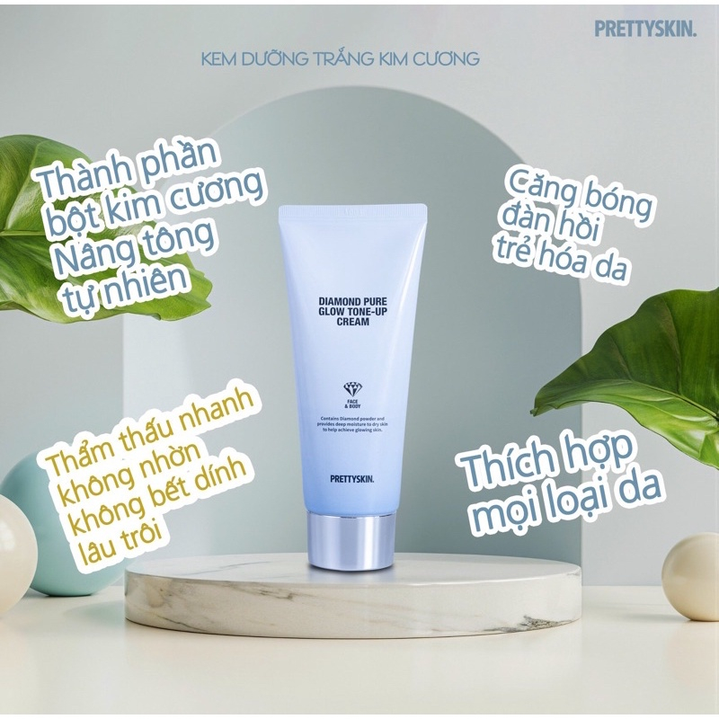 KEM DƯỠNG TRẮNG NÂNG TONE FACE & BODY PRETTY SKIN DIAMOND PURE GLOW TONE-UP CREAM 100ML