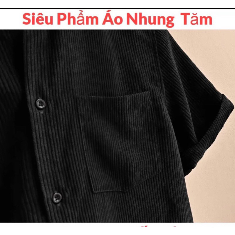 Áo sơ mi nhung tay ngắn from chuẩn đẹp 2 size L và XL Mẫu Hót