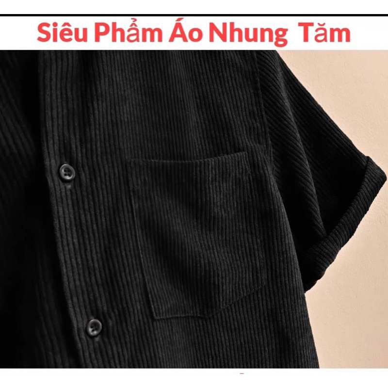 Áo sơ mi nhung tay ngắn from chuẩn đẹp 2 size L và XL Mẫu Hót