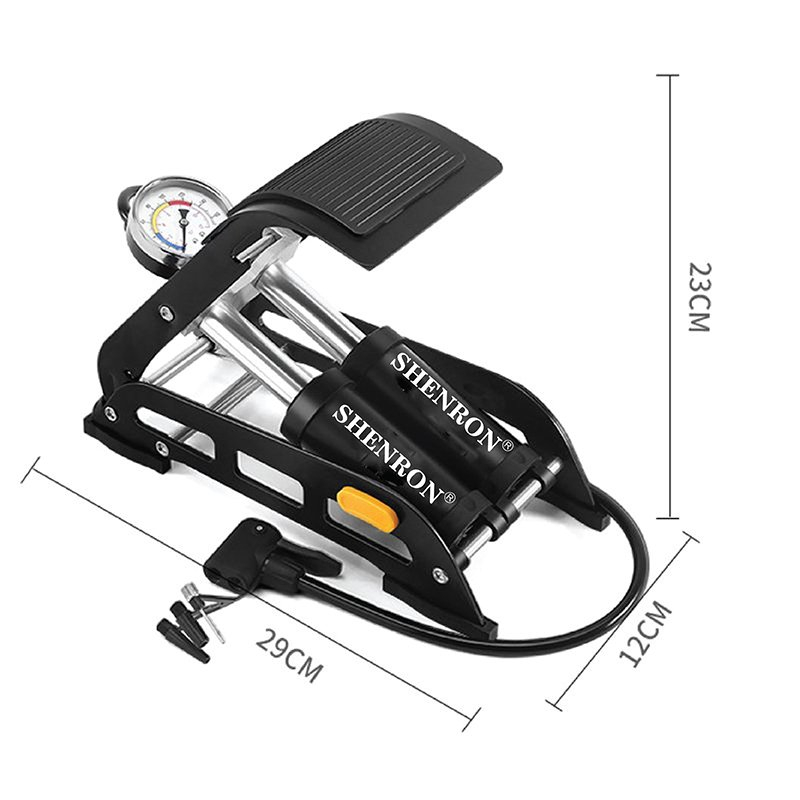 Bơm Hơi Đạp Chân 2 Piston Nhật Bản Shenron SR-68A Bơm Oto Xe Máy Xe Đạp Tặng Kèm Khăn Lau Xe Đa Năng