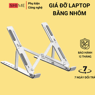 Giá đỡ Laptop bằng Nhôm có thể gấp gọn với 5 độ cao tùy chỉnh, Đế tản nhiệt cho laptop, macbook