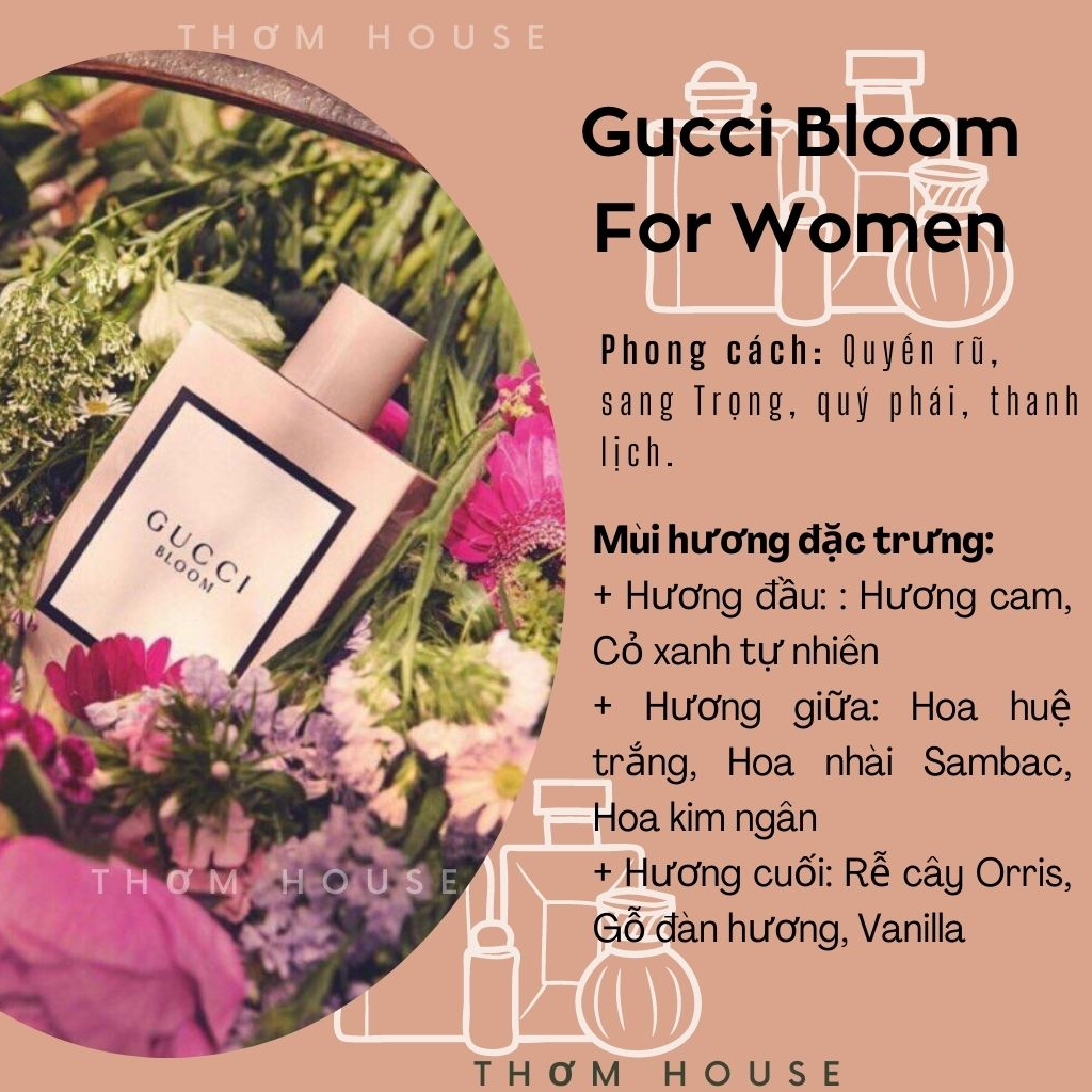 Chính hãng Nước hoa nữ chiết gc bloom 10ml sale sốc nước hoa ngọt ngào xinh đẹp thơm house - C1 | BigBuy360 - bigbuy360.vn