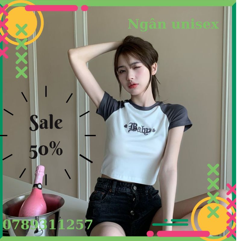 Áo Croptop BABY TEE. Hot Hit Chất Thun Borip Xịn Xò Dáng Ôm Tôn Dáng