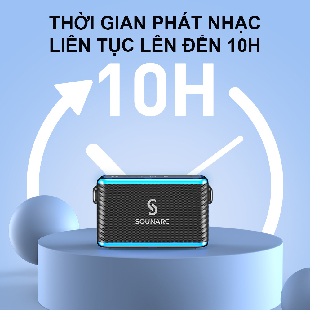 Loa Karaoke Bluetooth 5.3 Sounarc A1 + 2 Micro Không Dây Hát Karaoke, Công Suất 80W, Chống Nước IPX6 - Chính hãng