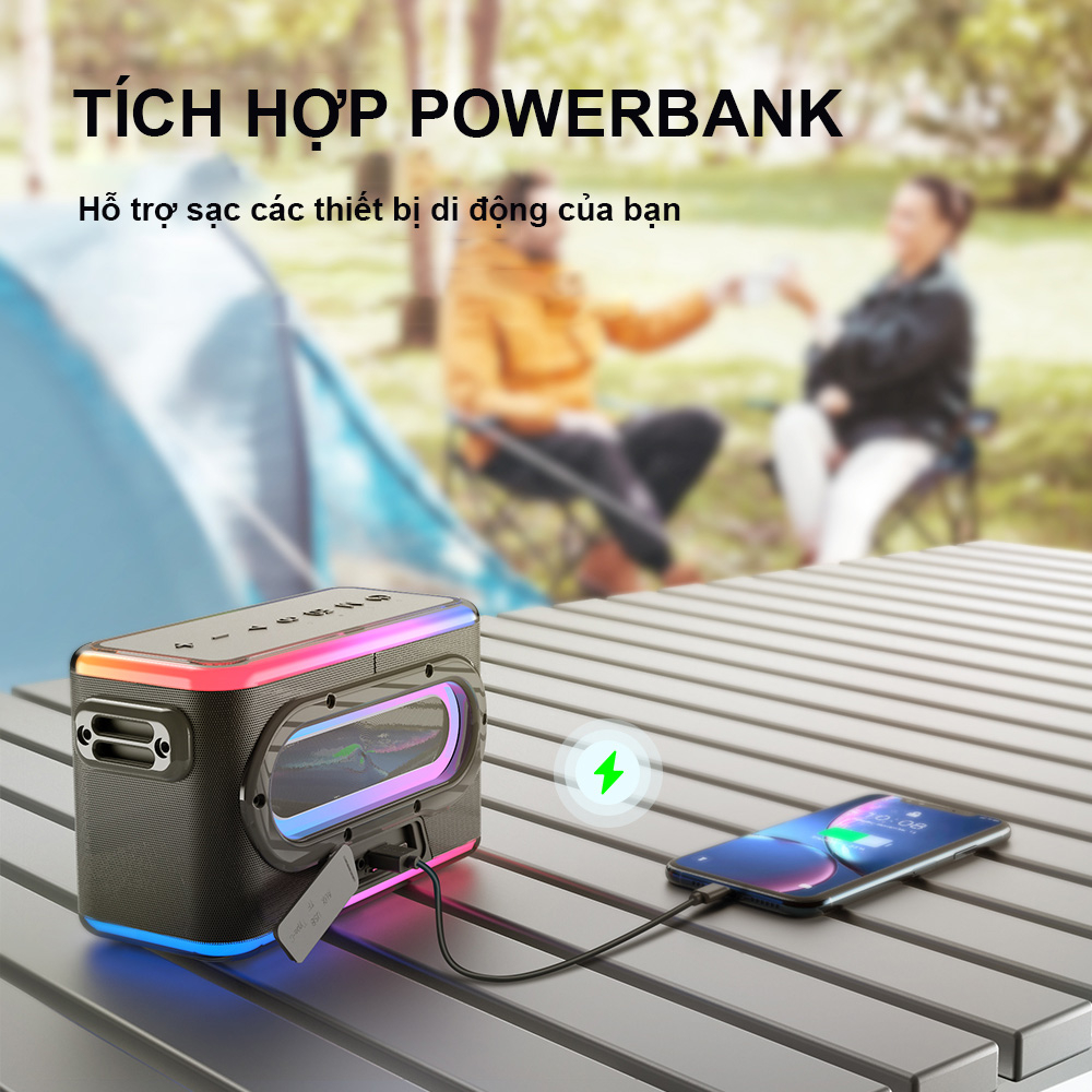 Loa Karaoke Bluetooth 5.3 Sounarc A1 + 2 Micro Không Dây Hát Karaoke, Công Suất 80W, Chống Nước IPX6 - Chính hãng