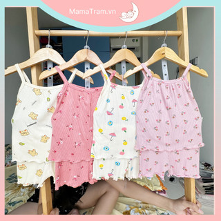 Bộ 2 dây bé gái - đồ bộ mặc nhà mùa hè cho bé gái sơ sinh đến 17kg
