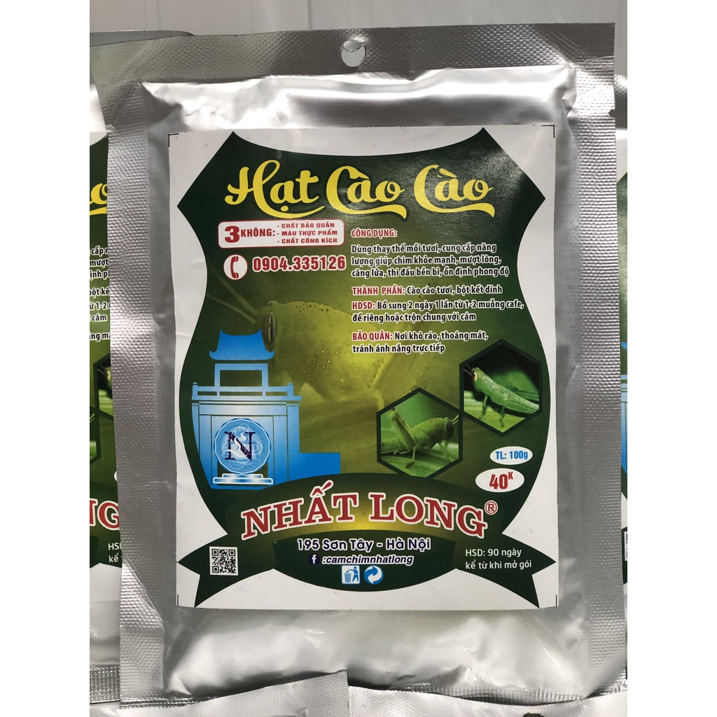 Hạt Cào Cào Nhất Long Thay Thế Cào Cào Tươi Gói 100Gr - Chim Nhanh Đạt Lửa - Rất Tốt Cho Chim Thay Lông