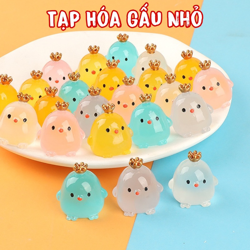 |SIÊU RẺ| Gà Con Đội Vương Miện Phát Sáng Trang Trí Phong Cảnh Dễ Thương