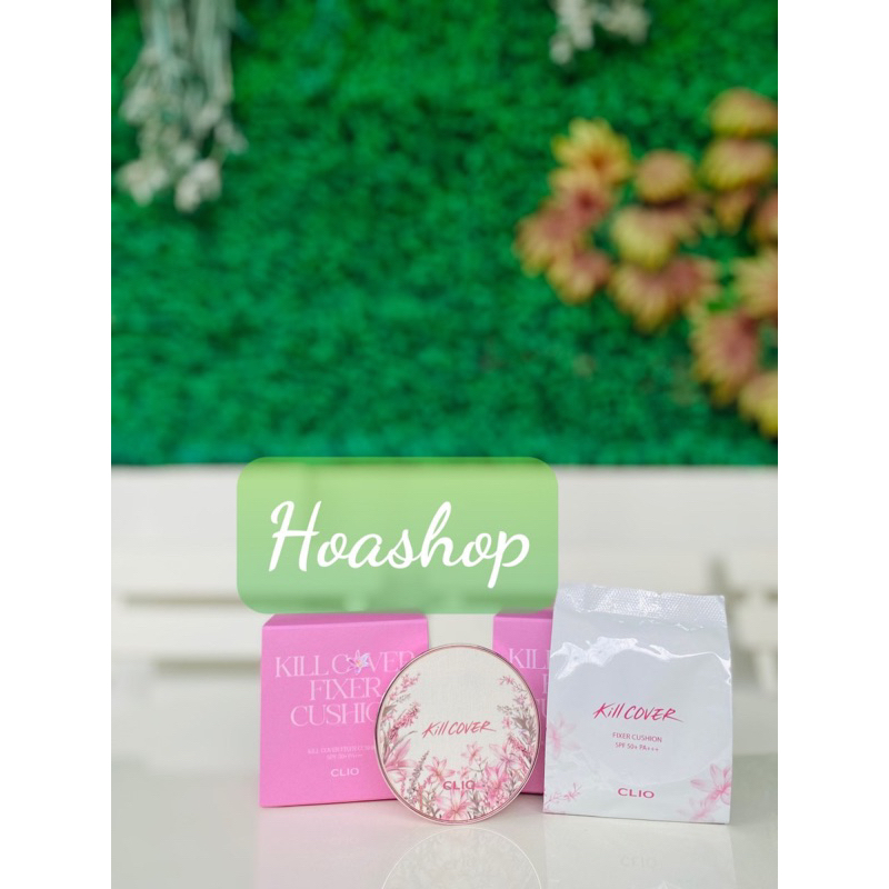 Set Phấn nước Clio Kill Cover Fixer Cushion Floral Tea Garden Collection SPF50+/PA+++