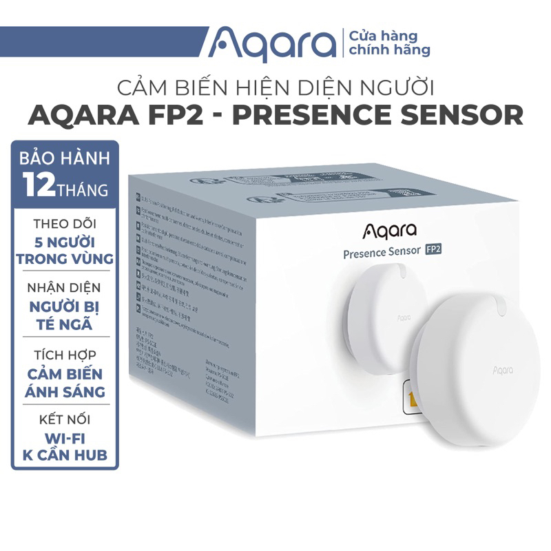 Cảm biến hiện diện người Aqara FP2 Human Presence Sensor, Nhận diện người Té Ngã, Kết nối Wi-Fi nhận diện chính xác cao