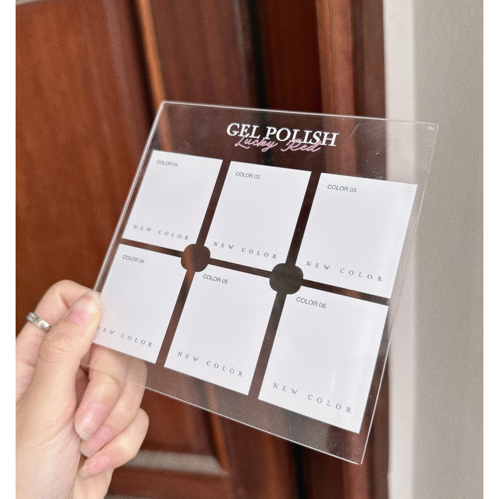Bảng trưng bày móng mẫu - khung trưng bày móng mẫu - khung mica - Kèm chân sắt