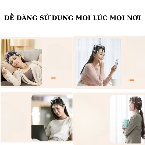 Máy massage đầu DAITASHI LM-080, mát xa 4 chế độ giảm mệt mỏi căng thẳng giúp ngủ ngon