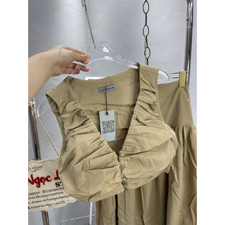 Set áo dúm khuy mix chân váy khuy mai phương bùi mac check code