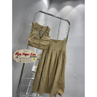 Set áo dúm khuy mix chân váy khuy mai phương bùi mac check code