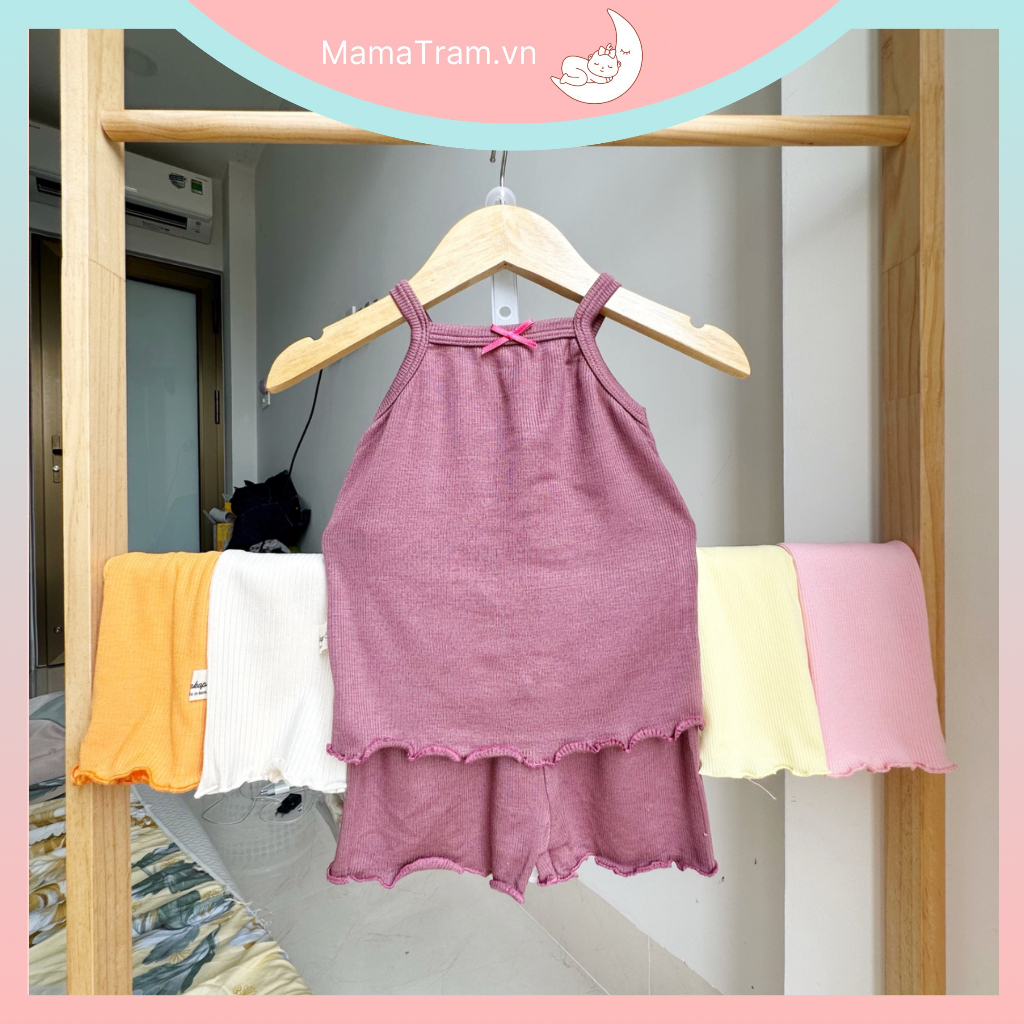 Bộ 2 Dây Bé Gái - Đồ Bộ Mặc Nhà Mùa Hè Cho Bé Gái Sơ Sinh Đến 15Kg