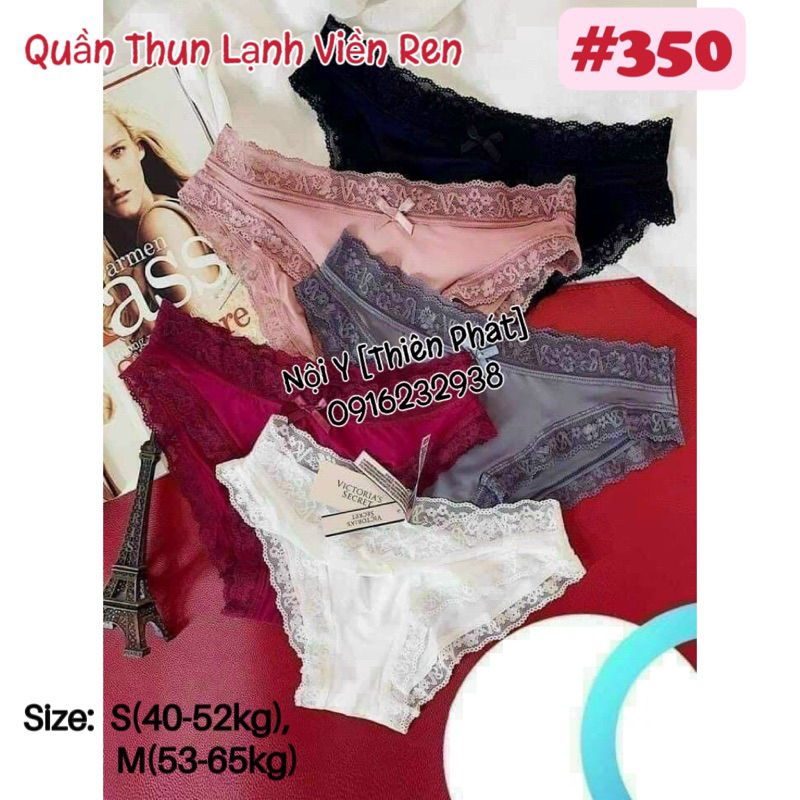 [Set 5quần)🔮 Quần Lót Nữ Victoria's Secret Thun Lạnh Viền Ren Thoải Mái, Siêu Êm - 350