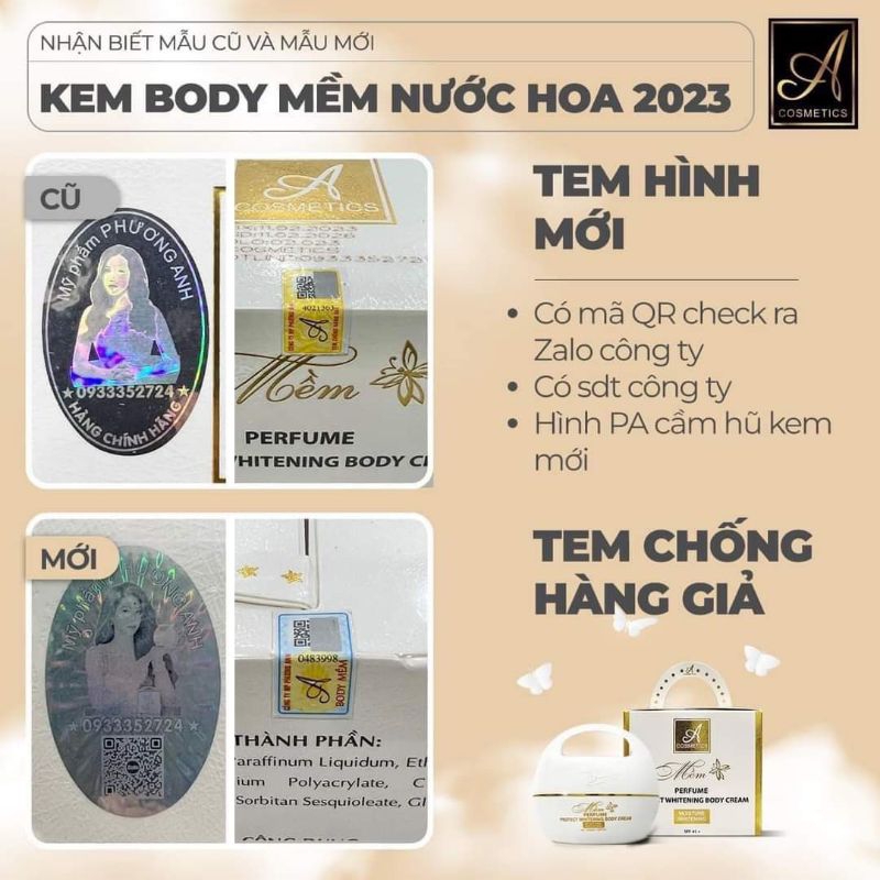 Kem Body Mềm Nước Hoa A Cosmetic 2023