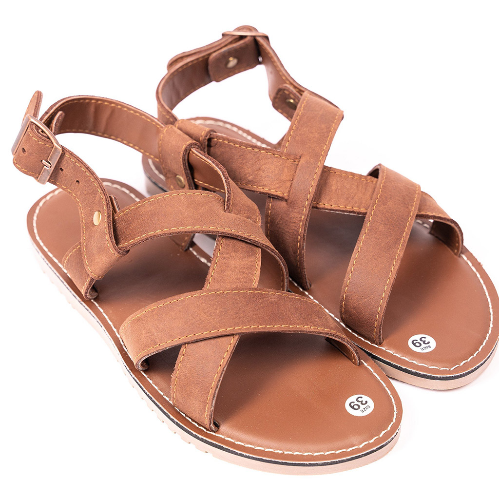 Dép sandals nam nữ, dép quai hậu da bò cao cấp đế cao su đúc nguyên khối chống trơn trượt MEHAI