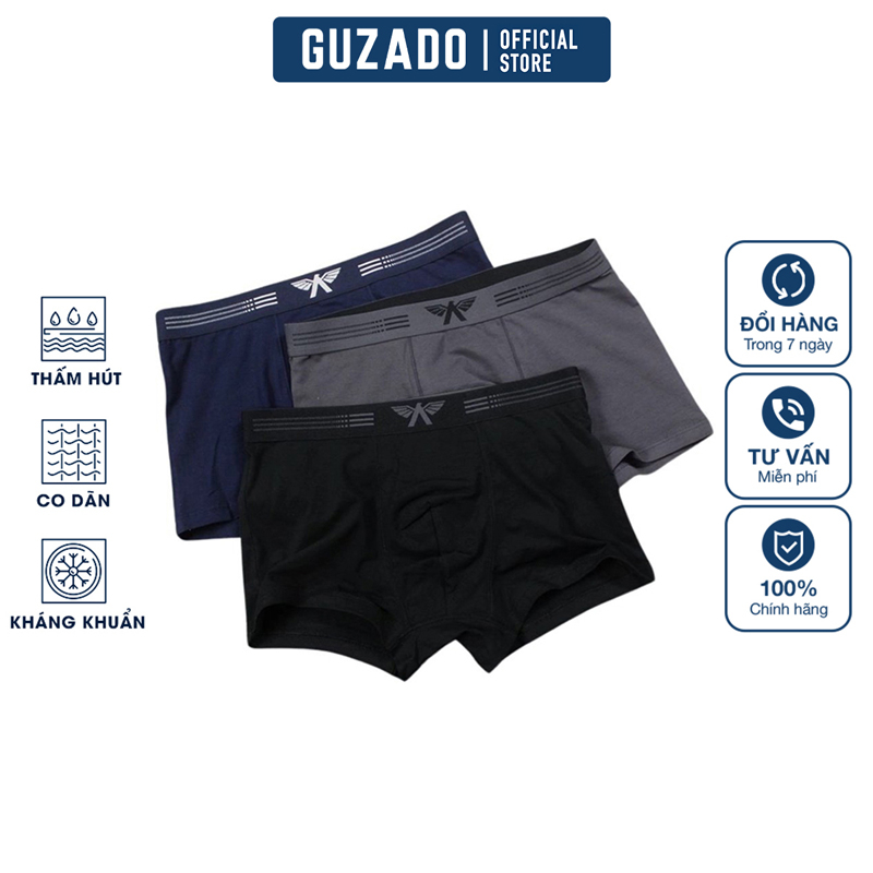 Quần Boxer nam Guzado Chất Cotton,Kháng Khuẩn Cực Tốt,Mẫu Sọc Mới Nhất 2023 ABX056