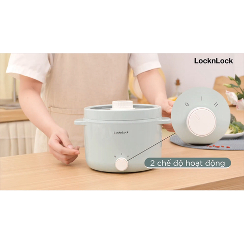 Nồi Điện Đa Năng LocknLock Electric Multi Pot EJP156MIT 220V, 600W, 2L- Màu Mint EJP436IVY 1.5L Màu Trắng - BABYHOPSG