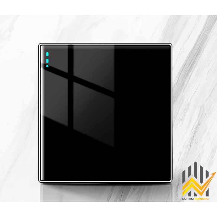 Công tắc, ổ cắm USB có kính cường lực acylic màu đen