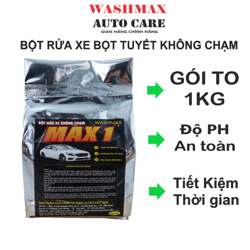 Bột rửa xe bọt tuyết không chạm WASHMAX Max1 1KG