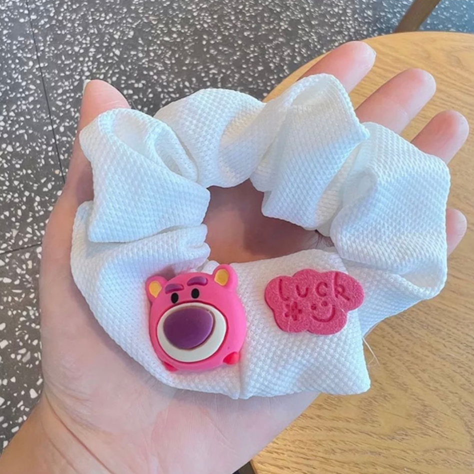 1 cột tóc scrunchies gấu hồng xinh xắn DTonline M1