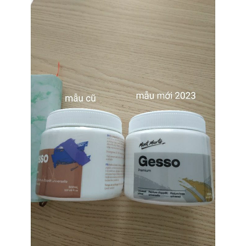 Sơn lót nền vẽ sơn dầu/acrylic Gesso hãng Mont Marte 500ml