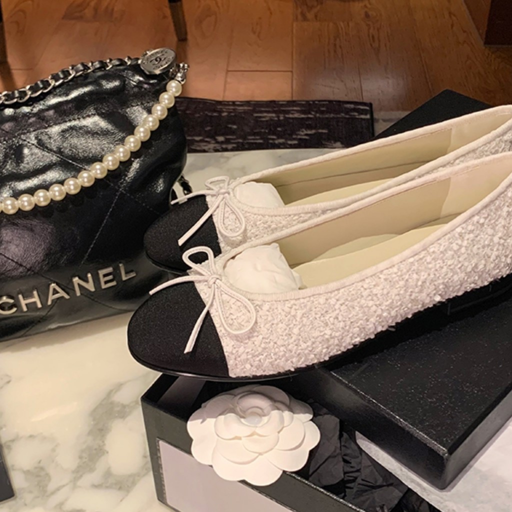 Giày bệt búp bê nữ 2 cm mũi tròn gót vuông vàng xanh bò 2023 BO SHOP