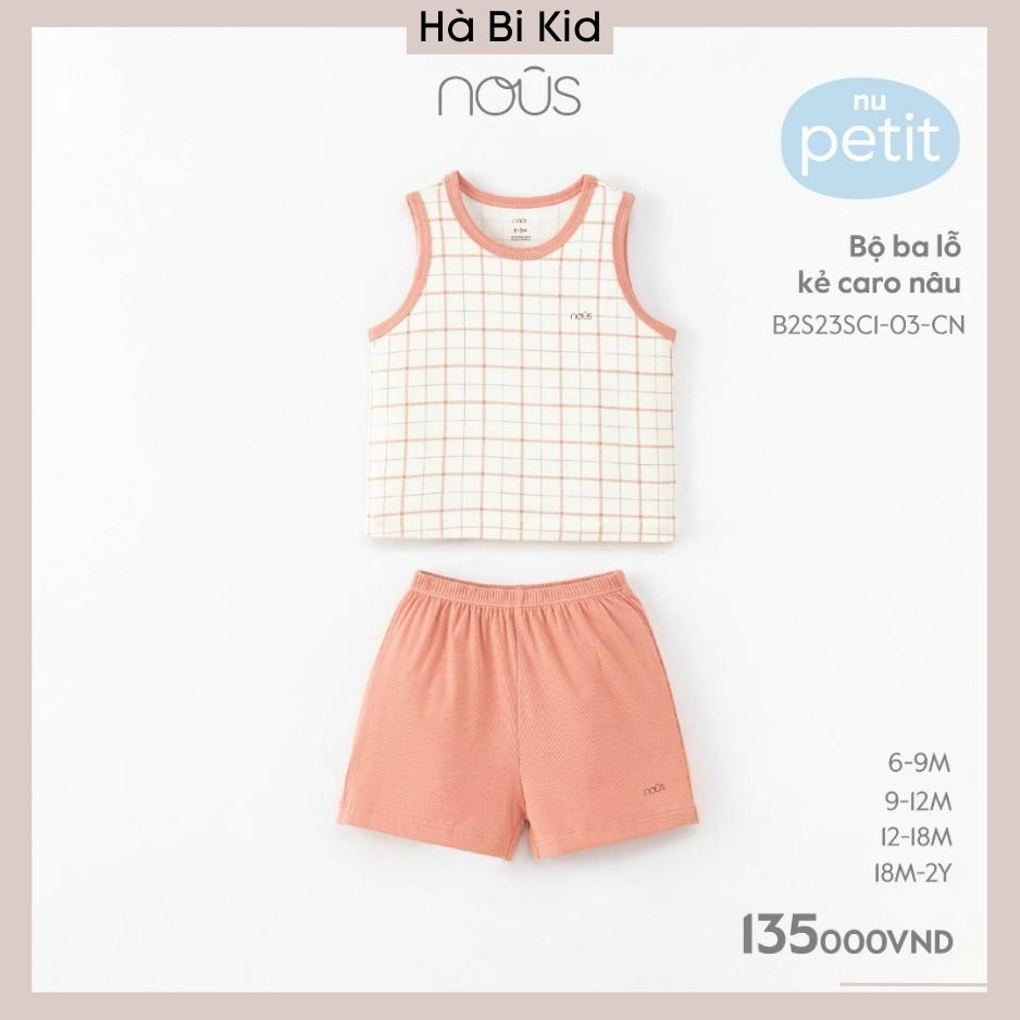 Bộ quần áo ba lỗ chất liệu peptit Nous hè cho bé trai bé gái đủ màu size từ 6 tháng đến 2 tuổi HB0010
