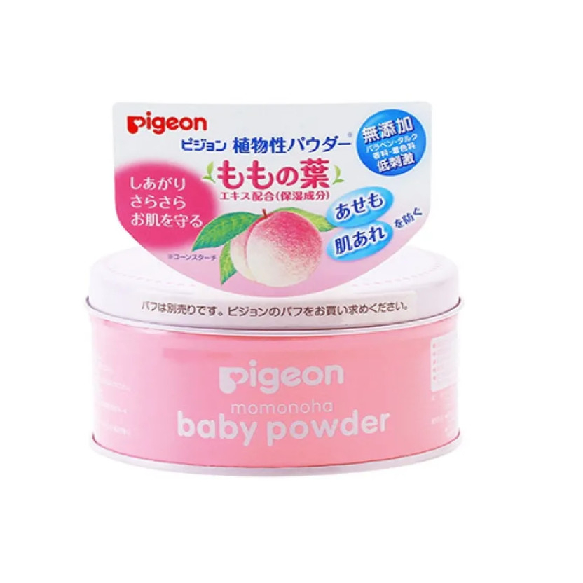 PHẤN RÔM CHO BÉ PIGEON CHIẾT XUẤT TỪ LÁ ĐÀO (125GR) - KHÔNG CÓ BÔNG DẶM PHẤN