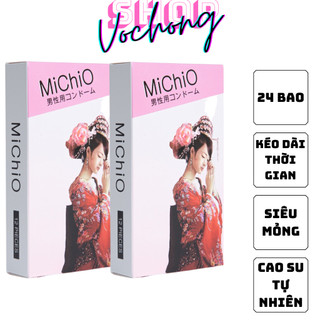 Bộ 2 hộp Bao cao su Michio Gân Gai nhám nhẹ 12 pcs - Chính hãng Nhật 100%