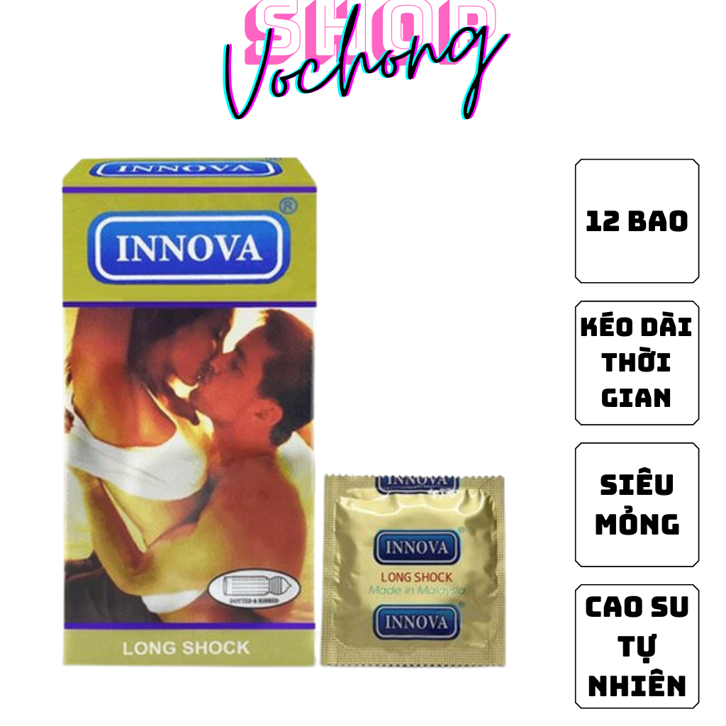 Bao cao su kéo dài thời gian, gai gân Inova Gold hộp 12c